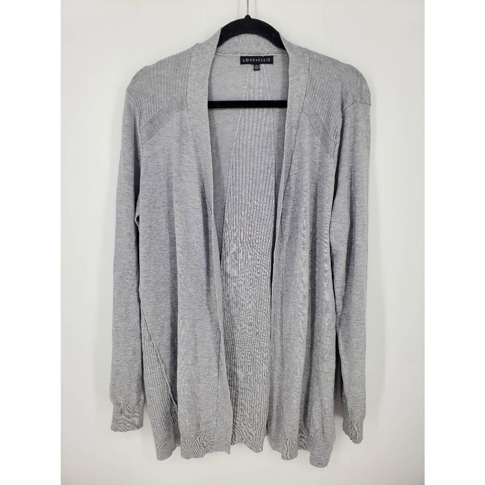 Love Ellie NWT Women's Gray long line open front cardigan Size XL